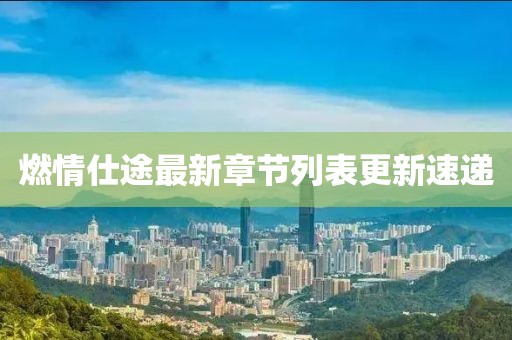 燃情仕途最新章節(jié)列表更新速遞