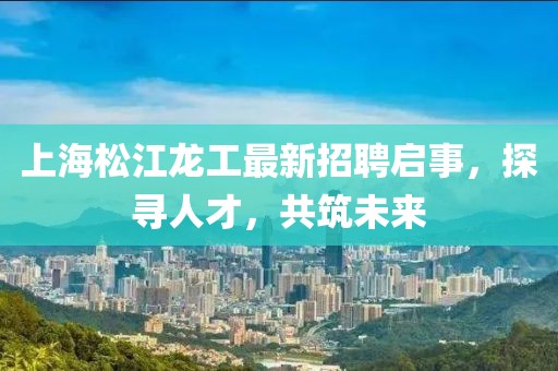 上海松江龍工最新招聘啟事，探尋人才，共筑未來