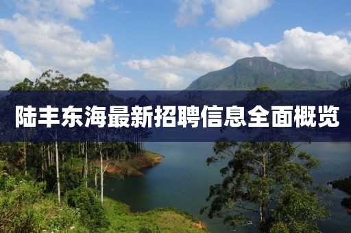 陸豐東海最新招聘信息全面概覽