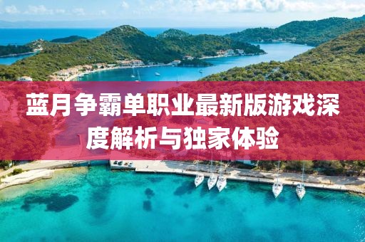 藍(lán)月爭霸單職業(yè)最新版游戲深度解析與獨家體驗