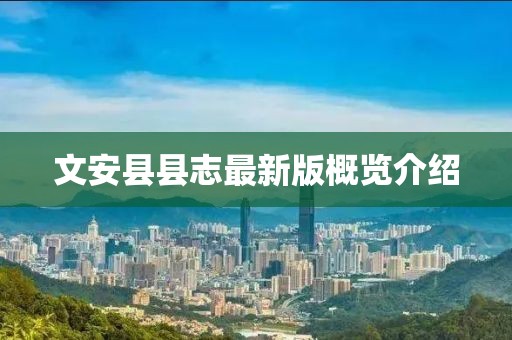 文安縣縣志最新版概覽介紹