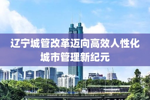 遼寧城管改革邁向高效人性化城市管理新紀元