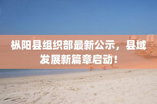 樅陽縣組織部最新公示，縣域發(fā)展新篇章啟動(dòng)！