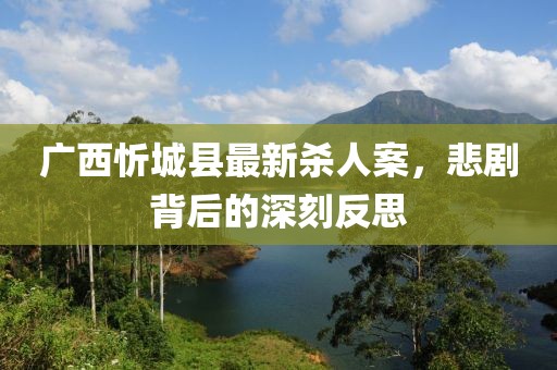 廣西忻城縣最新殺人案，悲劇背后的深刻反思