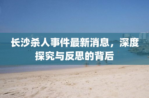長沙殺人事件最新消息，深度探究與反思的背后