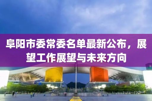 阜陽市委常委名單最新公布，展望工作展望與未來方向