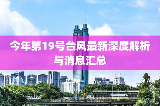 今年第19號臺風(fēng)最新深度解析與消息匯總