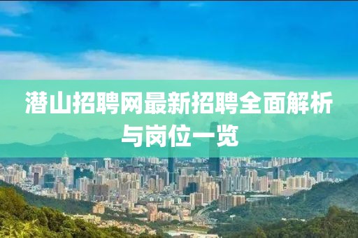 潛山招聘網(wǎng)最新招聘全面解析與崗位一覽