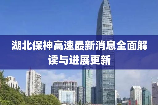 湖北保神高速最新消息全面解讀與進展更新