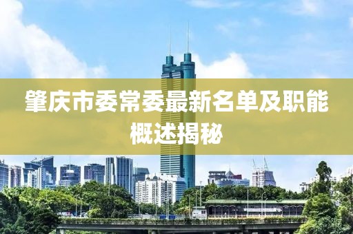 肇慶市委常委最新名單及職能概述揭秘