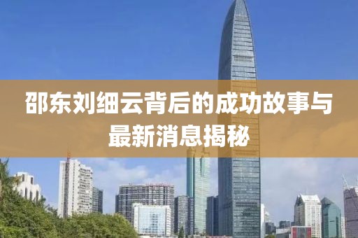 邵東劉細云背后的成功故事與最新消息揭秘