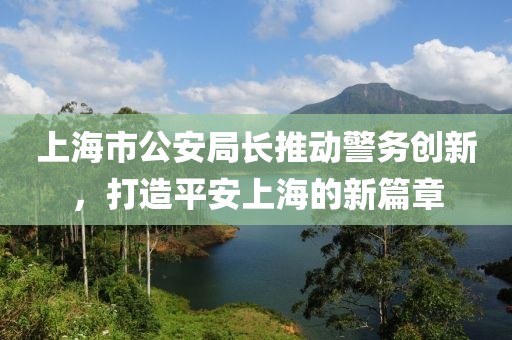 上海市公安局長推動(dòng)警務(wù)創(chuàng)新，打造平安上海的新篇章