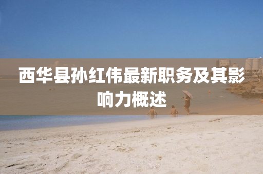 西華縣孫紅偉最新職務(wù)及其影響力概述