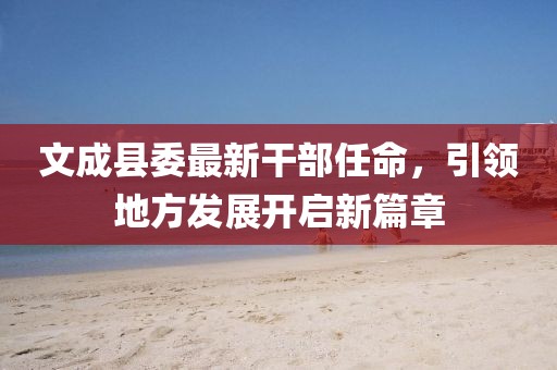 文成縣委最新干部任命，引領(lǐng)地方發(fā)展開啟新篇章