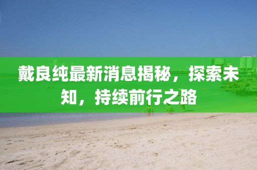戴良純最新消息揭秘，探索未知，持續(xù)前行之路