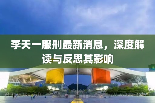 李天一服刑最新消息，深度解讀與反思其影響