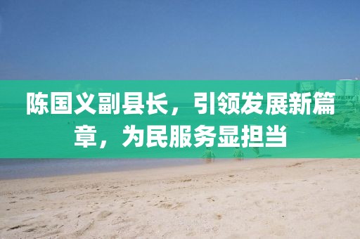 陳國義副縣長，引領(lǐng)發(fā)展新篇章，為民服務(wù)顯擔(dān)當(dāng)