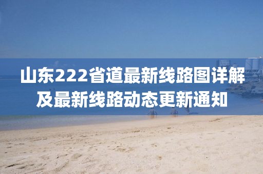 山東222省道最新線路圖詳解及最新線路動(dòng)態(tài)更新通知