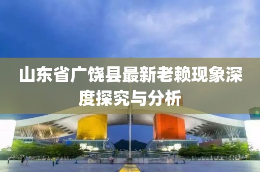 山東省廣饒縣最新老賴現(xiàn)象深度探究與分析