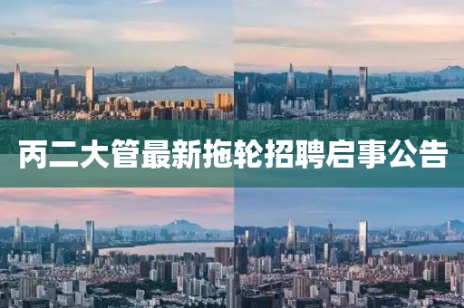 丙二大管最新拖輪招聘啟事公告