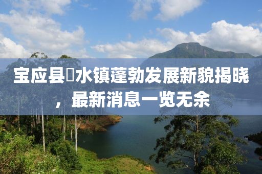 寶應(yīng)縣氾水鎮(zhèn)蓬勃發(fā)展新貌揭曉，最新消息一覽無余