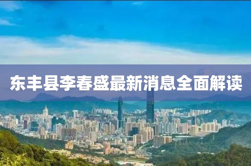東豐縣李春盛最新消息全面解讀
