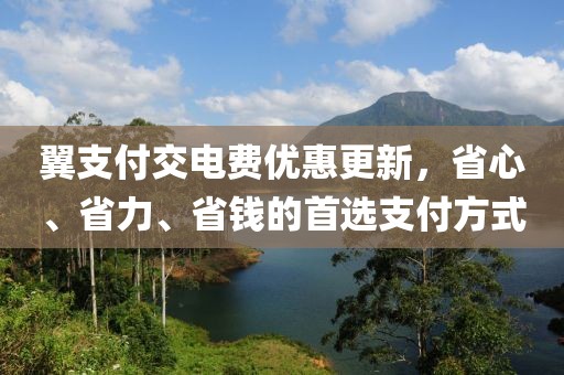 翼支付交電費(fèi)優(yōu)惠更新，省心、省力、省錢的首選支付方式