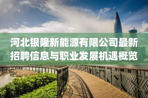 河北銀隆新能源有限公司最新招聘信息與職業(yè)發(fā)展機(jī)遇概覽