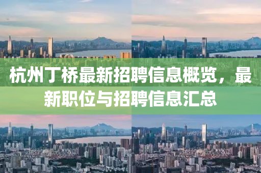 杭州丁橋最新招聘信息概覽，最新職位與招聘信息匯總