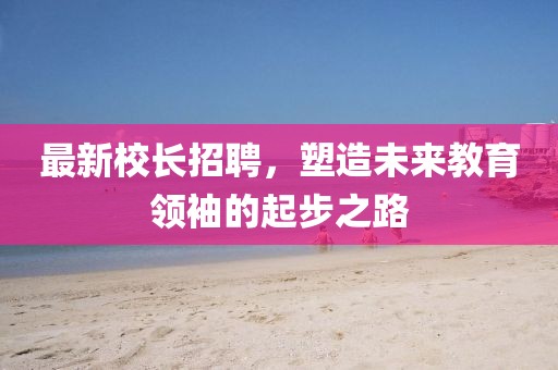 最新校長招聘，塑造未來教育領(lǐng)袖的起步之路