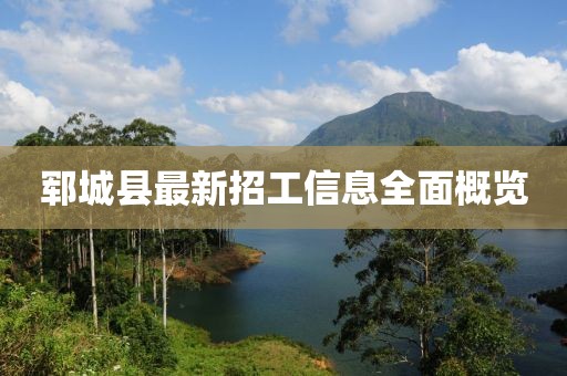 鄆城縣最新招工信息全面概覽