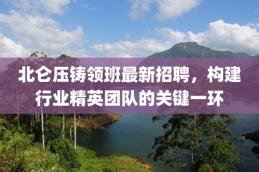 北侖壓鑄領(lǐng)班最新招聘，構(gòu)建行業(yè)精英團隊的關(guān)鍵一環(huán)