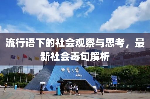 流行語下的社會(huì)觀察與思考，最新社會(huì)毒句解析