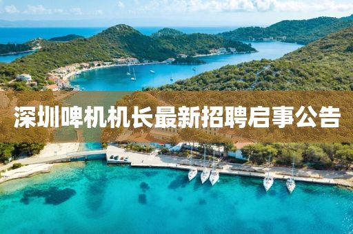 深圳啤機(jī)機(jī)長最新招聘啟事公告