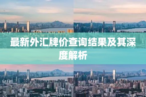 最新外匯牌價查詢結(jié)果及其深度解析