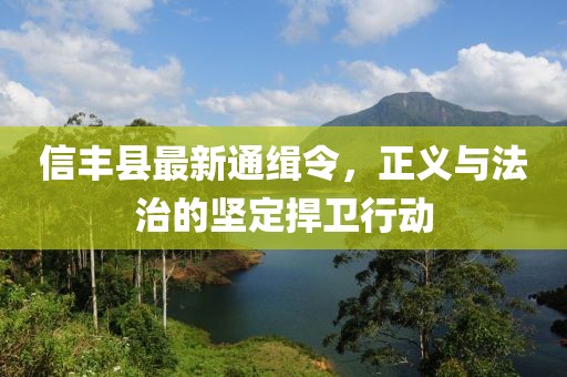 信豐縣最新通緝令，正義與法治的堅定捍衛(wèi)行動