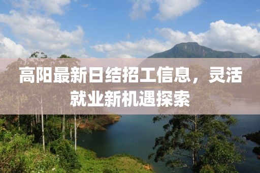 高陽(yáng)最新日結(jié)招工信息，靈活就業(yè)新機(jī)遇探索