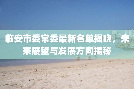 臨安市委常委最新名單揭曉，未來展望與發(fā)展方向揭秘