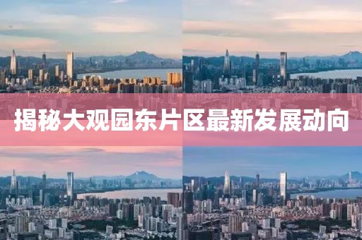 揭秘大觀園東片區(qū)最新發(fā)展動(dòng)向